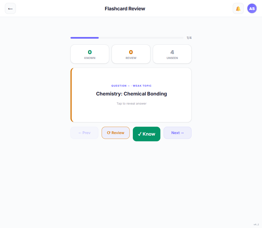 AI flashcards with spaced revision scheduling